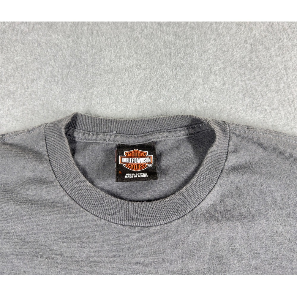 Harley Davidson T Shirt Mens L Gray Bergen County NJ New Jersey Cotton Retro - Picture 3 of 5